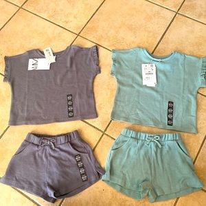 Zara Girls T-Shirt & Shorts set. 18-24 Months. Never worn. $25 for both sets.